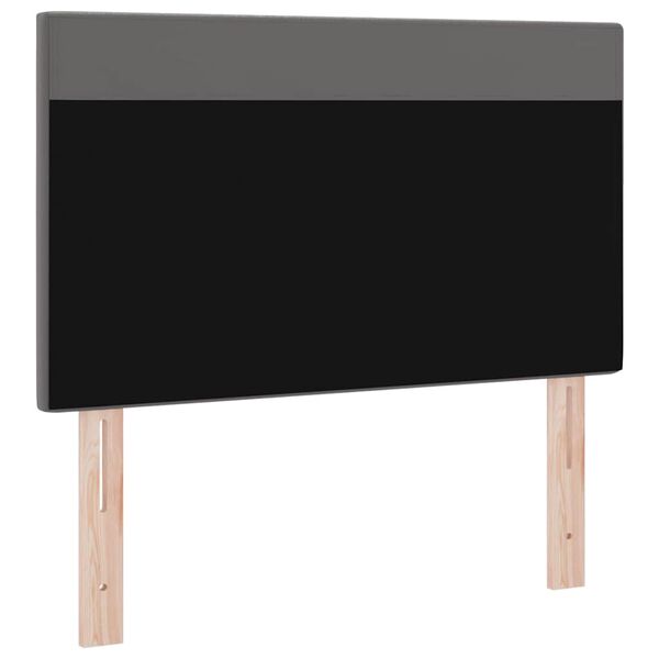 vidaXL LED Kopfteil Grau 100 cm Kunstleder