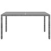 vidaXL 7-tlg. Garten-Essgruppe Poly Rattan und Hartglas Grau