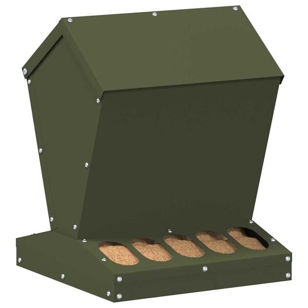 vidaXL H&uuml;hnerf&uuml;tterer Olive Gr&uuml;n 30 x 30 x 39 cm Kaltgewalzter Stahl