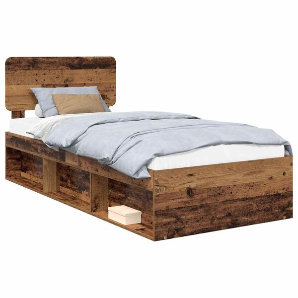 vidaXL Bettrahmen Altholz 100 x 200 cm Massives Kiefernholz