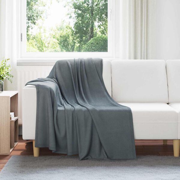 vidaXL &Uuml;berwurfdecke Dunkelgrau 170 x 130 cm Fleece