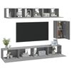 vidaXL 6-tlg. TV-Schrank-Set Grau Sonoma Holzwerkstoff