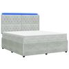 vidaXL LED Boxspringbett mit Matratze Hellgrau 140 x 200 cm Samt