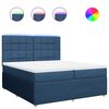 vidaXL Boxspringbett mit Matratze Blau 200x200 cm Stoff