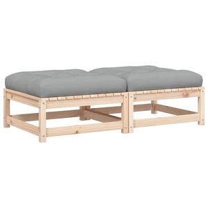 vidaXL Gartenhocker mit Kissen 2 Stk. Massivholz Kiefer