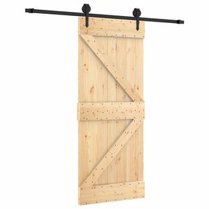 vidaXL Schiebet&uuml;r 85 x 210 cm Massivkiefer (Unbehandelt)