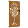 vidaXL Gartentor 85x200 cm Cortenstahl Baum-Design