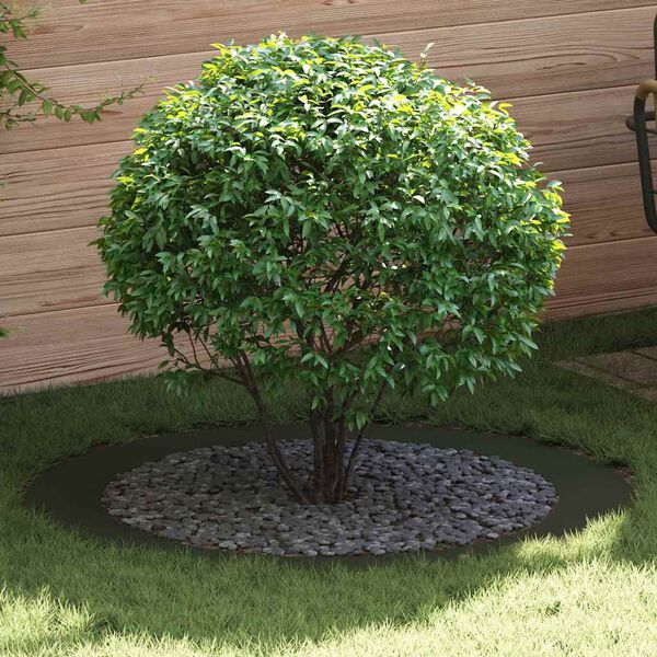 vidaXL geeignet f&uuml;r flachen Baumring Olivgr&uuml;n &Oslash;90 / 120 cm Stahl