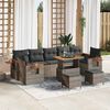 vidaXL Gartensofa-set mit Kissen 13 pcs Grau Poly-Rattan