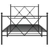 vidaXL Bettgestell mit Kopf- und Fu&szlig;teil Metall Schwarz 90x190 cm