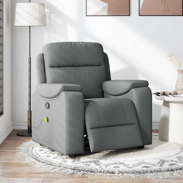 vidaXL Massage-Relaxsessel, Stoff, Dunkelgrau