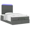 vidaXL Ottoman-Bett mit Matratze & LEDs Dunkelgrau 120x190 cm Stoff