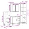 vidaXL 4-tlg. Badm&ouml;bel-Set Schwarz Holzwerkstoff