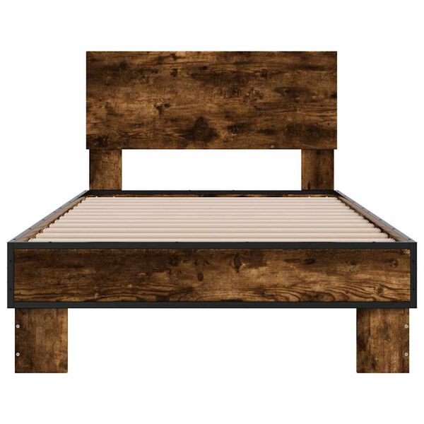 vidaXL Bettgestell R&auml;uchereiche 90x190 cm Holzwerkstoff und Metall