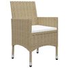 vidaXL 7-tlg. Garten-Essgruppe Beige