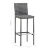 vidaXL 9-tlg. Garten-Bar-Set Poly Rattan und Akazienholz Grau