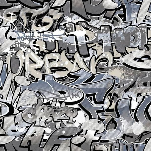 Noordwand Tapete Good Vibes Graffiti Grau und Blau