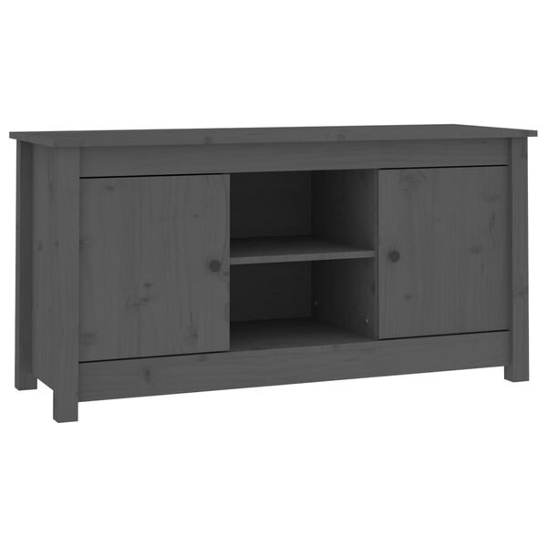 vidaXL TV-Schrank Grau 103x36,5x52 cm Massivholz Kiefer