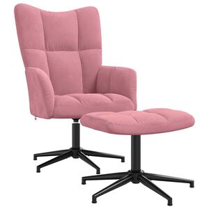 vidaXL Relaxsessel mit Hocker Rosa Samt