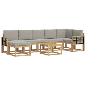 vidaXL Outdoor-Sofagarnitur 8 stk. Wei&szlig; und Hellgrau