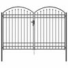 vidaXL Zaun tor mit Schloss Grau 301 x 250 cm Stahl