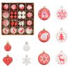 vidaXL Weihnachtskugel-Set 40 Stk. Rot und Wei&szlig; &Oslash; 6 cm Kunststoff LEDs