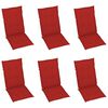 vidaXL Gartenst&uuml;hle 6 Stk. mit Roten Kissen Massivholz Teak