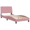 vidaXL Bettgestell mit LED ohne Matratze Rosa 90x190 cm Samt