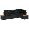 vidaXL Gartensofa-set 5 Stk. Schwarz Poly Rattan