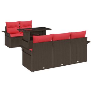 vidaXL Gartensofa-set 6 stk. Braun Poly-Rattan