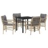 vidaXL Garten Essgruppe 5 stk. Beige Poly-Rattan