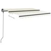 vidaXL Markise Manuell Einziehbar mit Pfosten 3x2,5 m Creme
