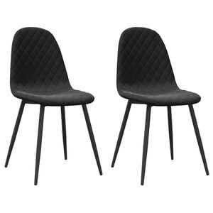 vidaXL Esszimmerst&uuml;hle 2 Stk. Schwarz Samt