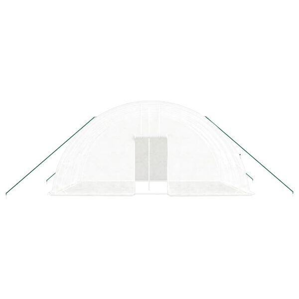 vidaXL Gew&auml;chshaus mit Stahlrahmen Wei&szlig; 24 m&sup2; 6x4x2,85 m