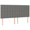 vidaXL Boxspringbett mit Matratze Dunkelgrau 200x200 cm Stoff