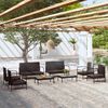 vidaXL 8-tlg. Garten-Lounge-Set mit Auflagen Poly Rattan Schwarz
