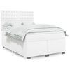 vidaXL Boxspringbett mit Matratze Wei&szlig; 160x200 cm Kunstleder