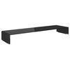 vidaXL TV-Tisch/Bildschirmerh&ouml;hung Glas Schwarz 110x30x13 cm