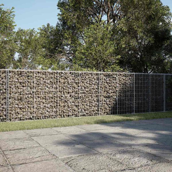 vidaXL Gabione mit Deckel 800x50x100 cm Verzinktes Eisen