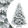 vidaXL K&uuml;nstlicher Scharnier-Weihnachtsbaum schneebedeckt Wei&szlig; 180 cm