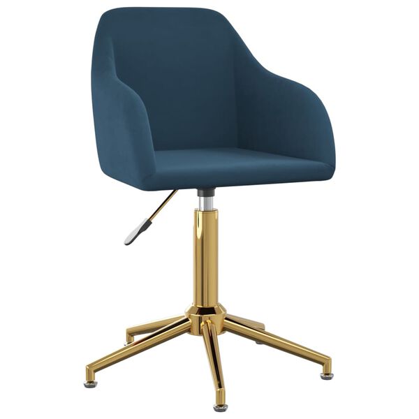 vidaXL Esszimmerst&uuml;hle 2 Stk. Drehbar Blau Samt