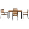 vidaXL Garten Essgruppe 5 pcs Schwarz Massivholz Akazie