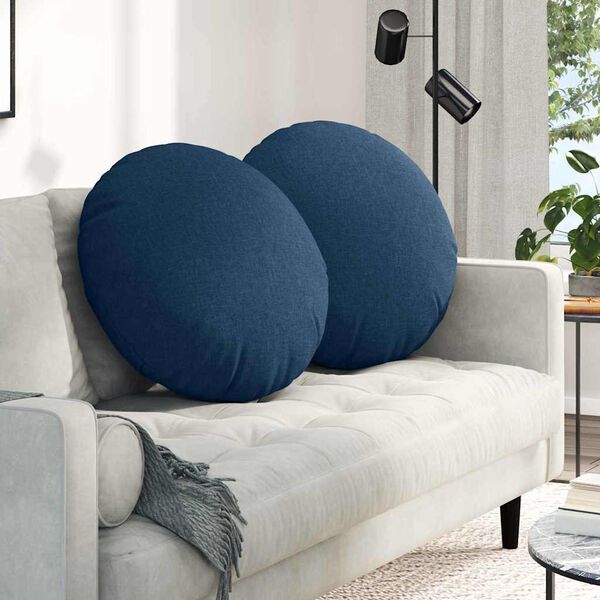 vidaXL Sitzkissen 2 pcs Blau &Oslash;80 x 29 cm Stoff