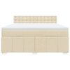 vidaXL Boxspringbett mit Matratze Creme 180x200 cm Stoff