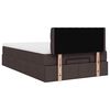 vidaXL Ottoman-Bett mit Matratze & LEDs Dunkelbraun 120x200 cm Stoff
