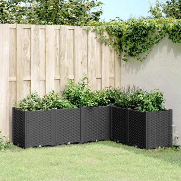 vidaXL Pflanzk&uuml;bel Schwarz 160x120x53 cm PP