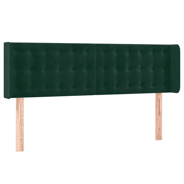 vidaXL Kopfteil mit Ohren Dunkelgr&uuml;n 147x16x78/88 cm Samt