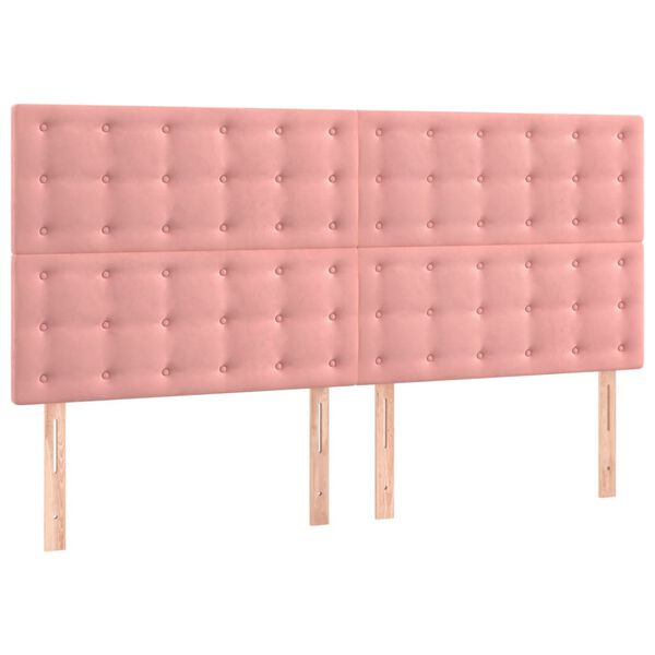 vidaXL Kopfteil Rosa 180 x 5 x 118/128 cm Samt