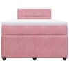 vidaXL Boxspringbett mit Matratze Rosa 120x190 cm Samt