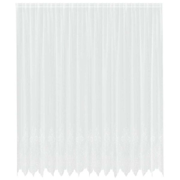 vidaXL Spitzenvorhang mit Vorh&auml;ngen Floral Wei&szlig; 260 x 400 cm Polyester